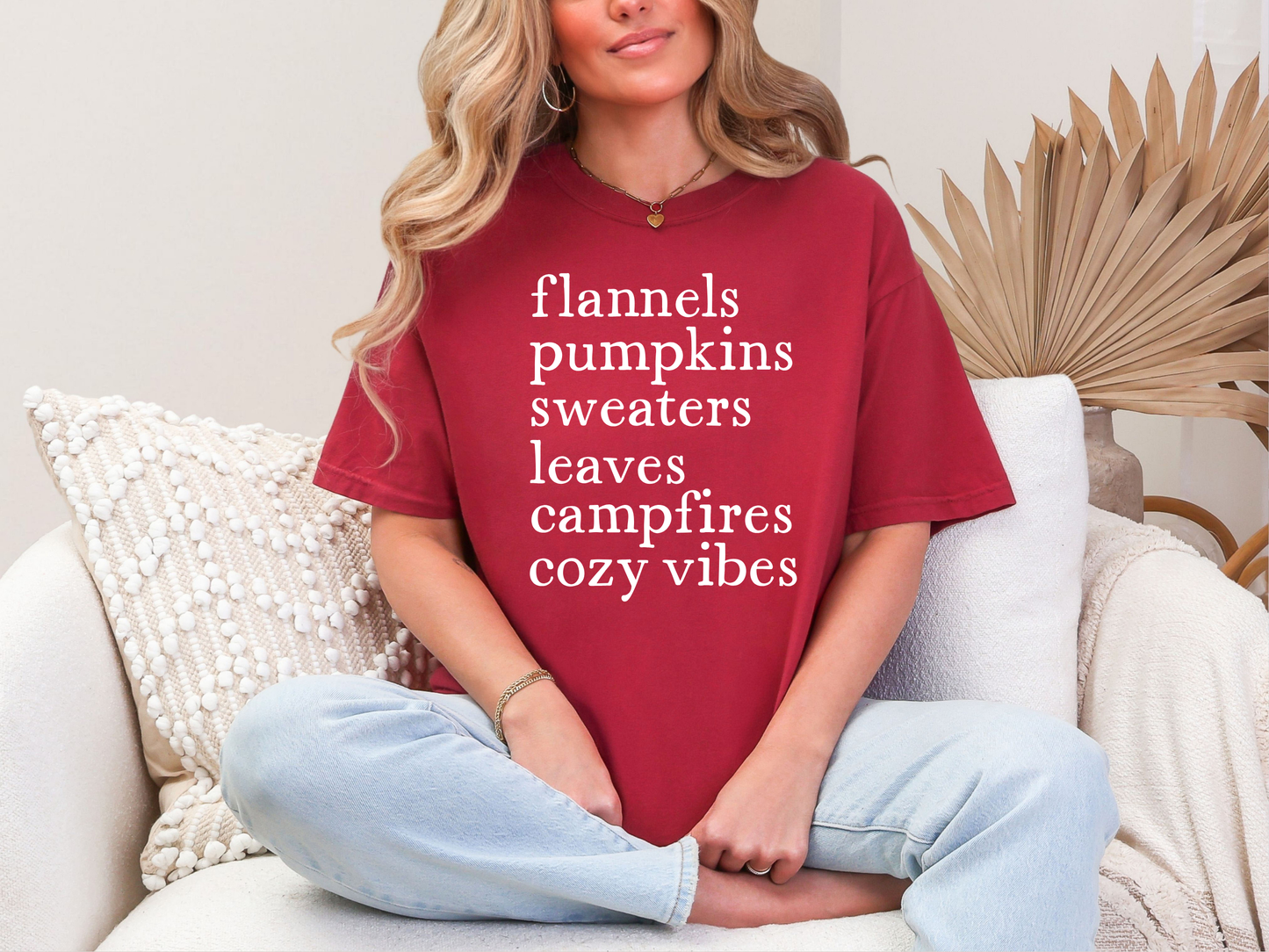 This Flannels Pumpkins graphic tee comes in Green, Red, Chocolate, and Yam Comfort Colors.