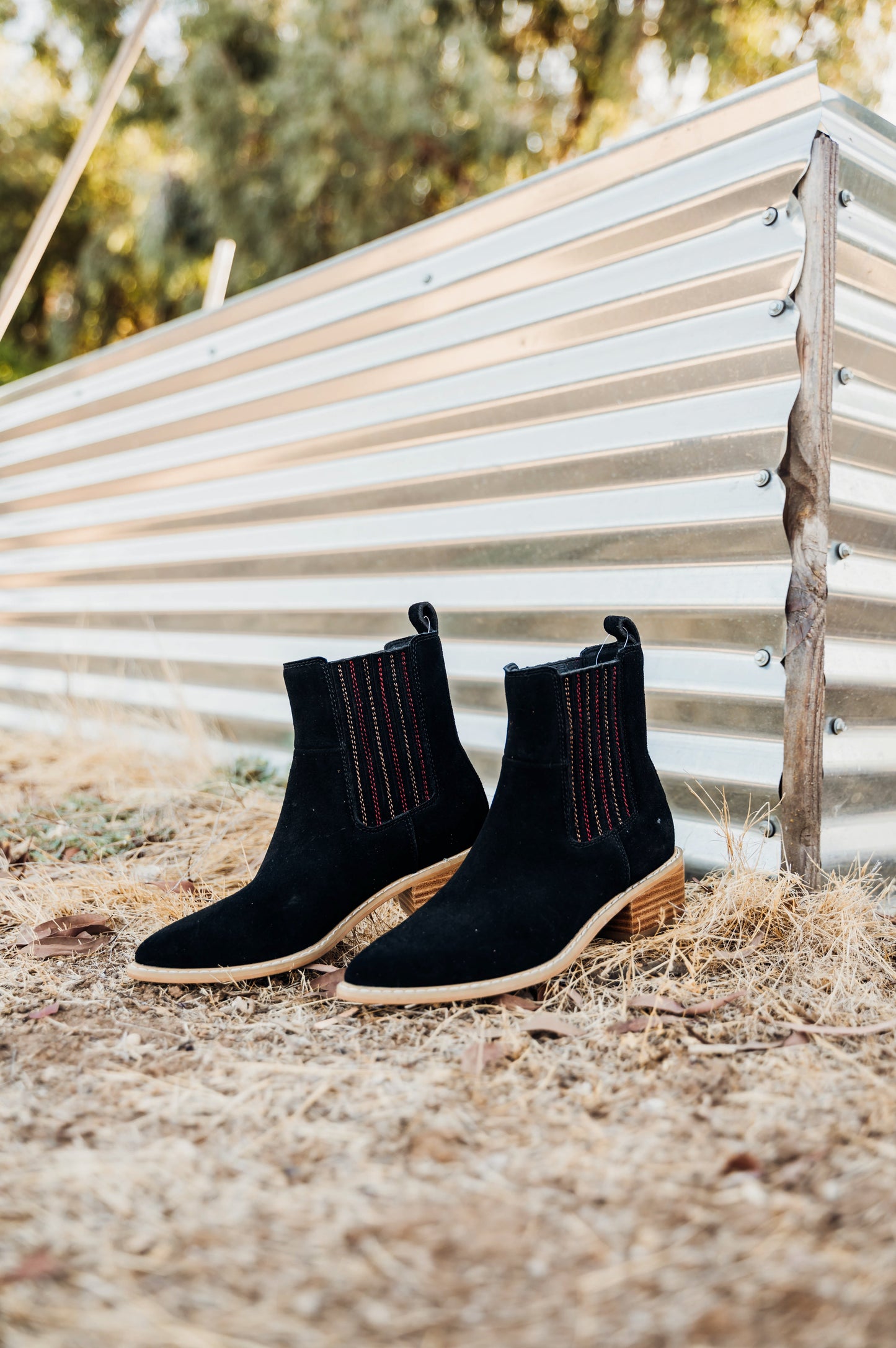Suede Ankle Boot in Black