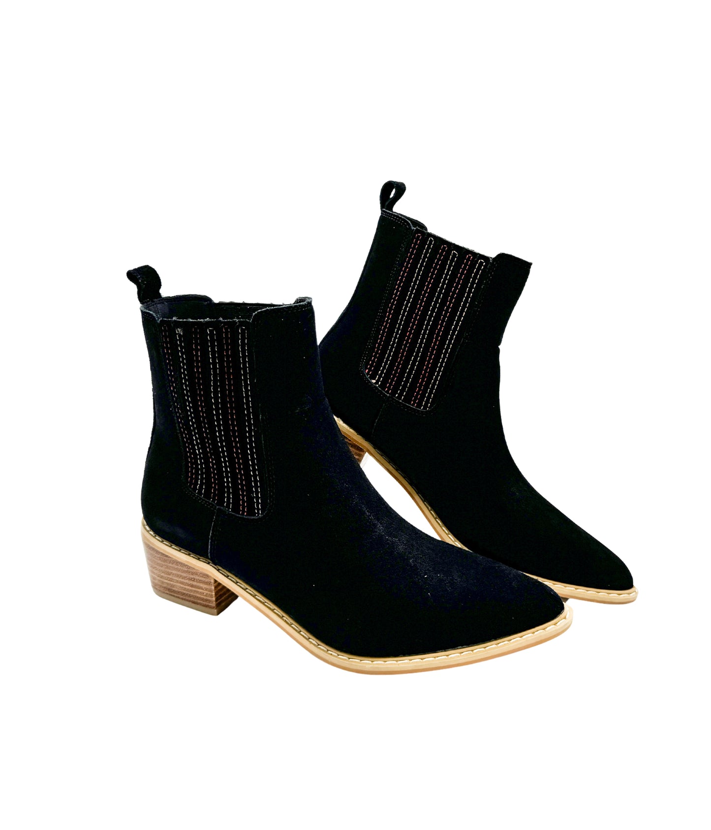 Suede Ankle Boot in Black
