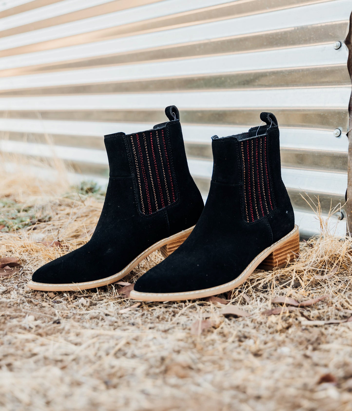 Suede Ankle Boot in Black