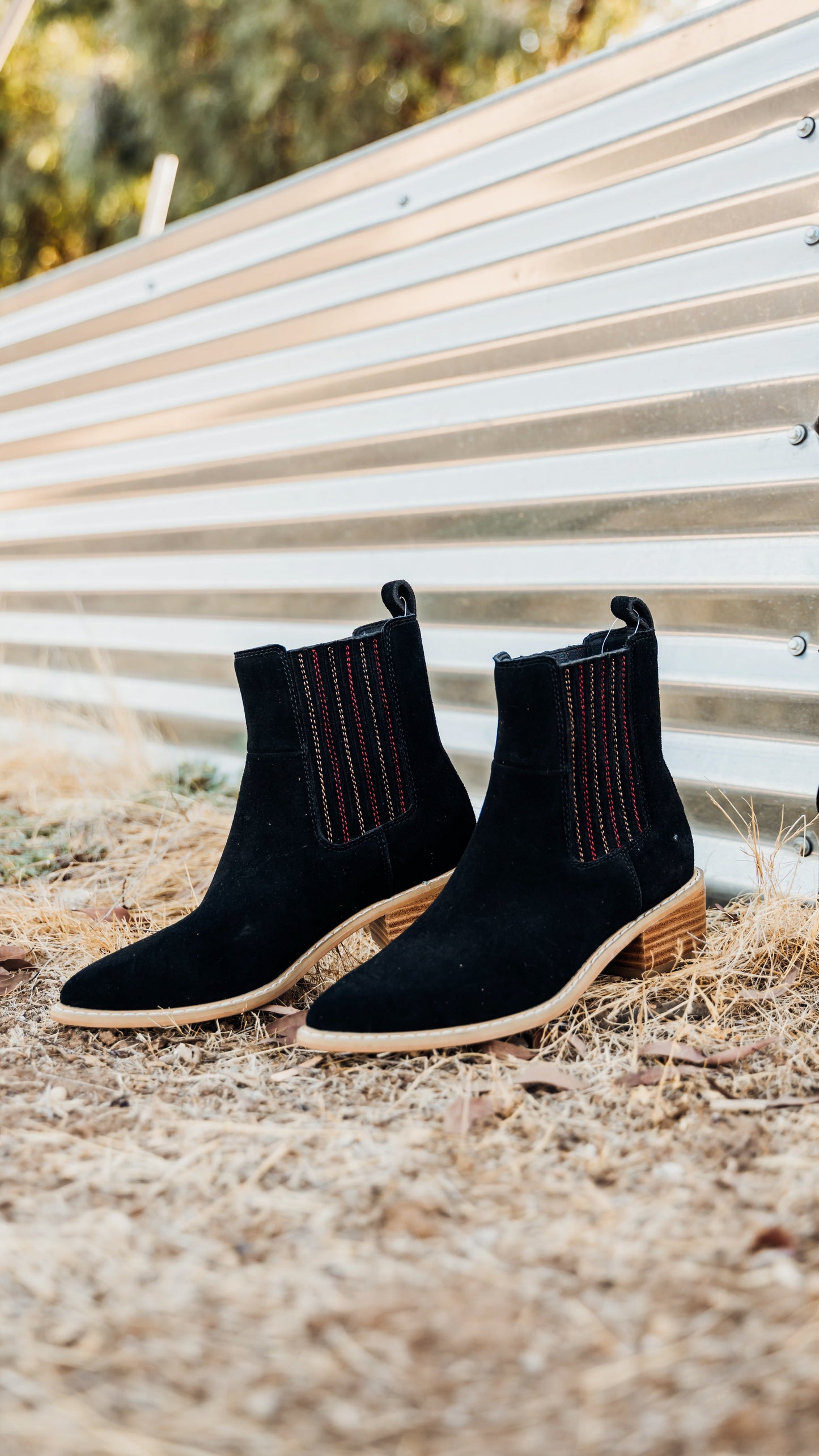 Suede Ankle Boot in Black