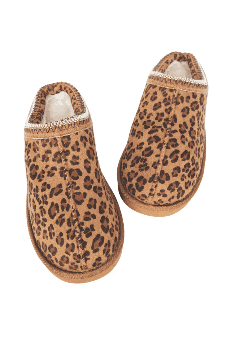 Leopard Print Embroidered Slippers
