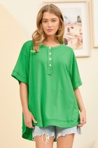 Terry Button Detail in Kelly Green