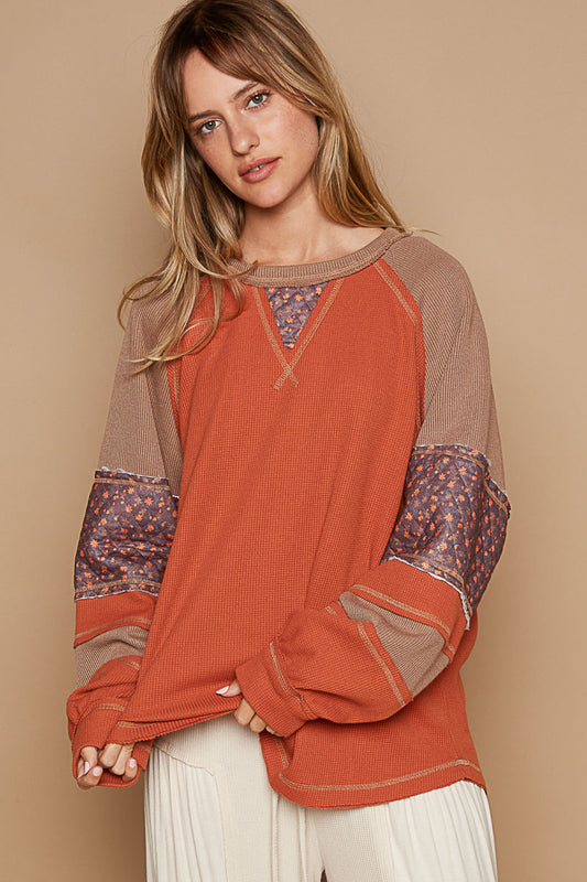 Round Neck Balloon Relaxed Fit by Pol in Brick