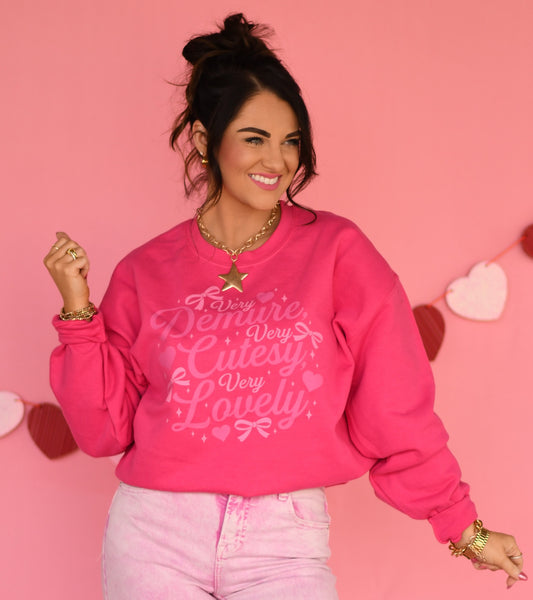 Very Demure Very Cutesy Very Lovely Sweatshirt