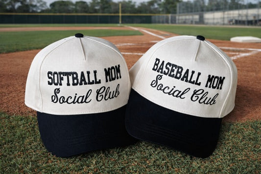 Baseball Mom Social Club Hat | Softball Mom Social Club Hat | Embroidered Snapback Mom Hat