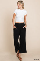 COTTON GAUZE CROPPED PANTS BY COTTON BLEU