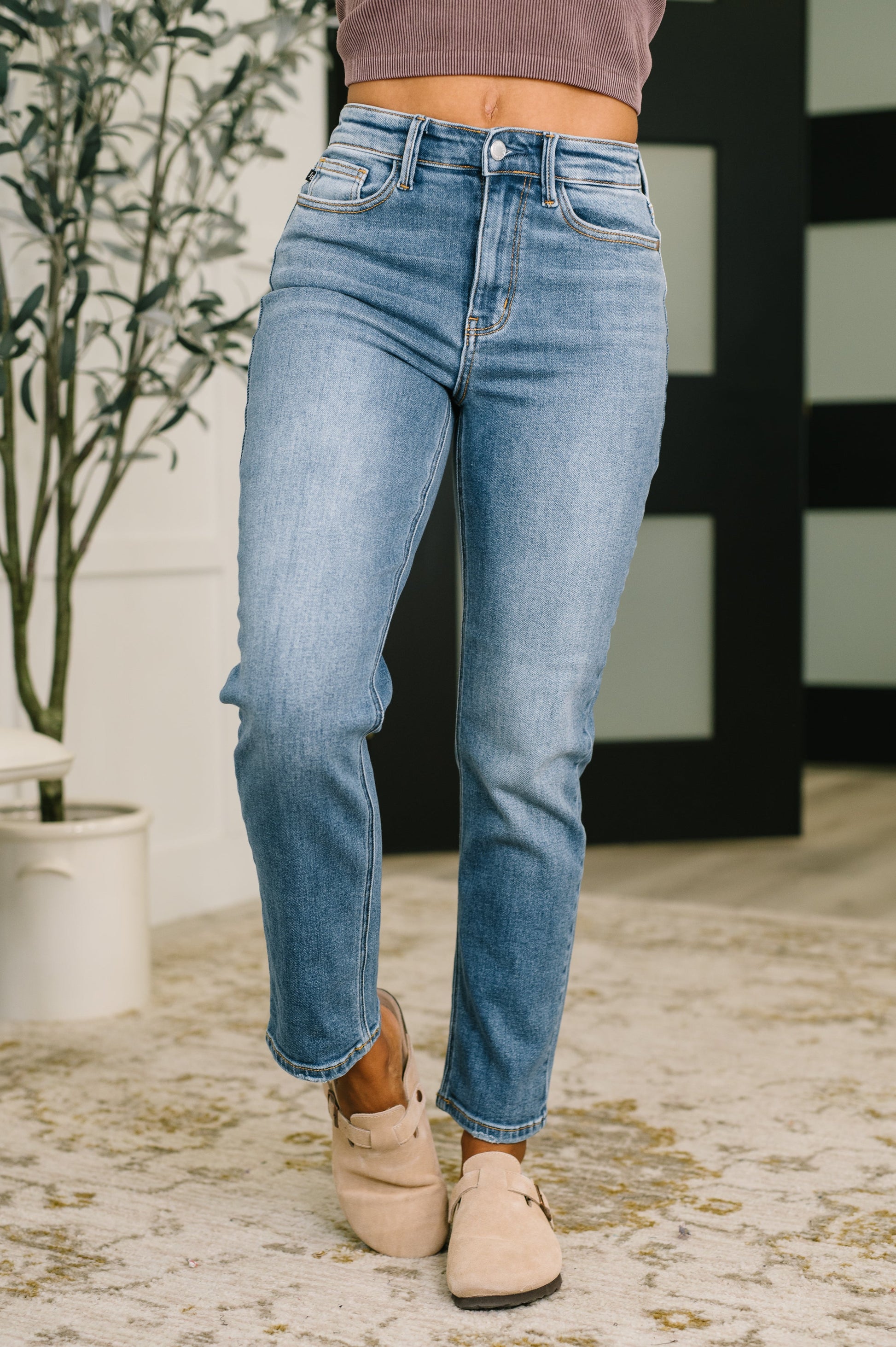 High Waist Ankle Straight jeans by Judy Blue