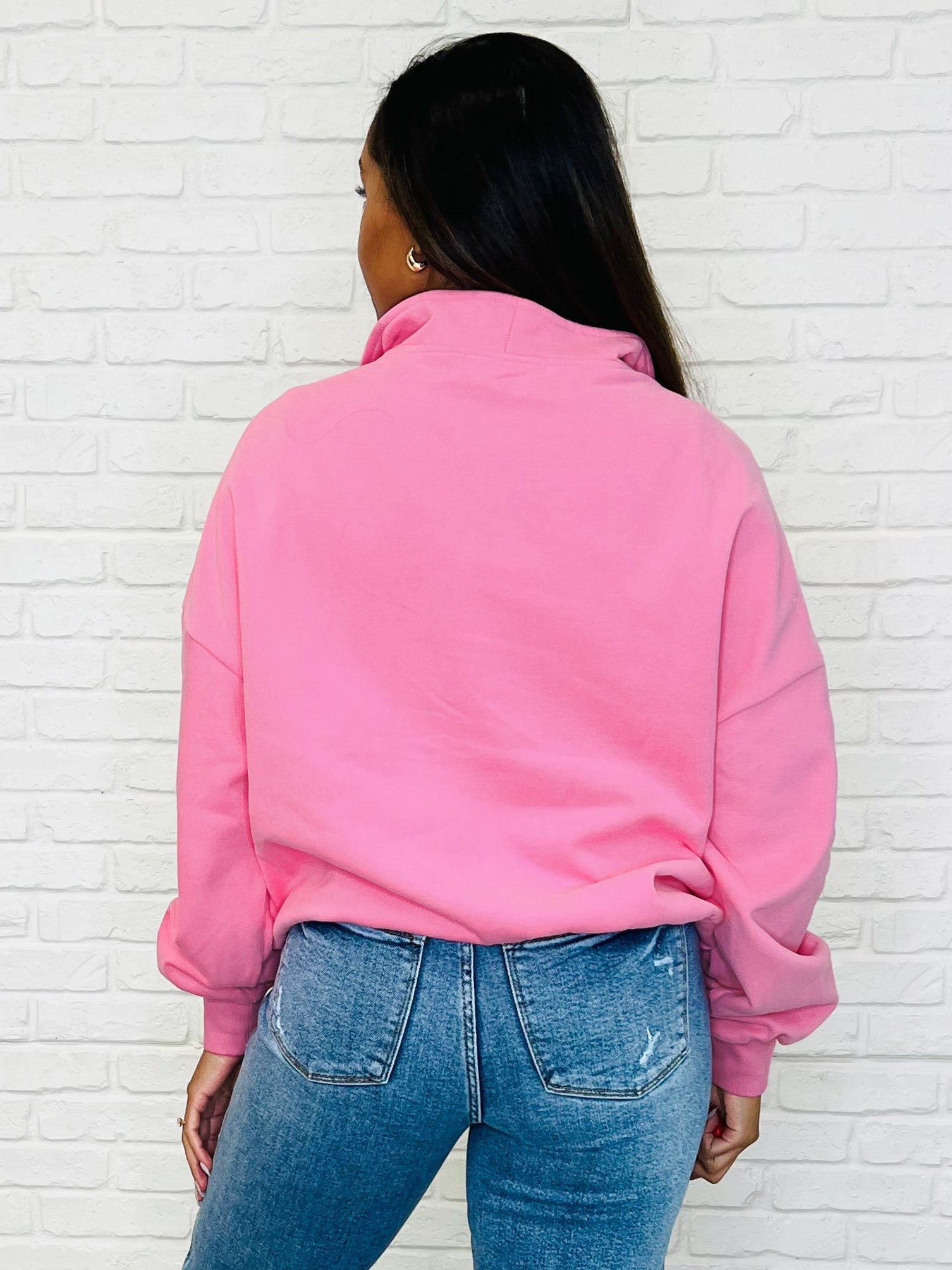 Half Zip Pullover in Pink