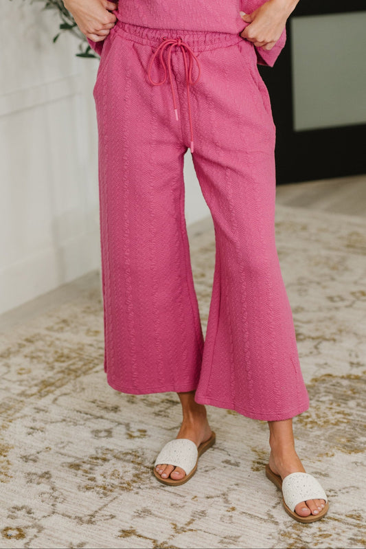 cropped flair bottoms in pink by See and Be Seen