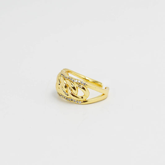 chain ring featuring sparkling crystal accents from Treasure Jewels