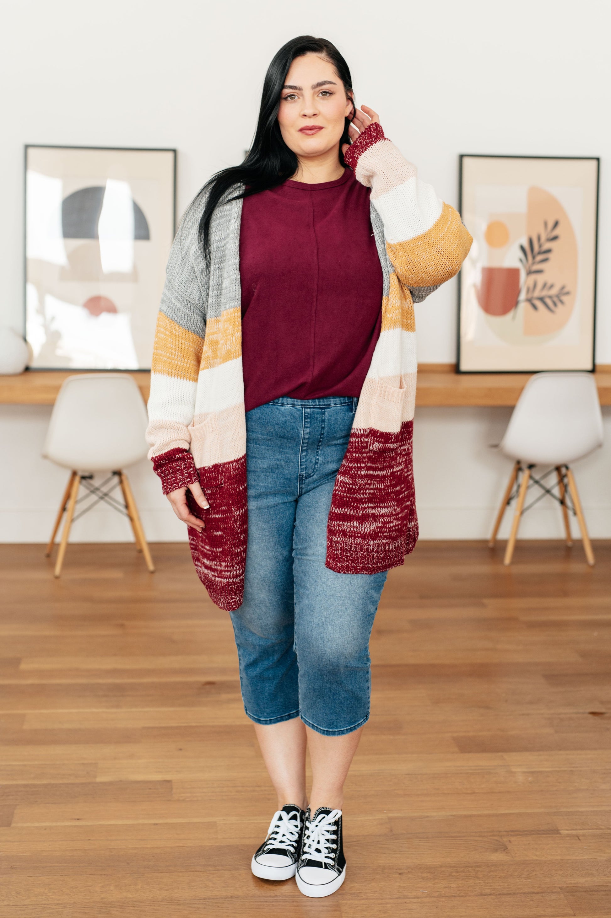 Long sleeve Dolman Sleeve Top in Wine by Very J
