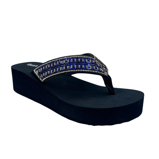 Rhinestone sandal in Navy
