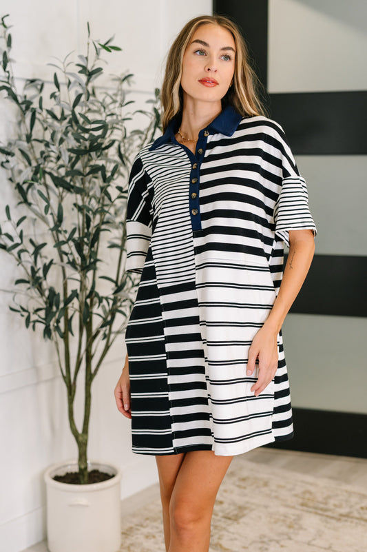 Black and Navy striped dress 