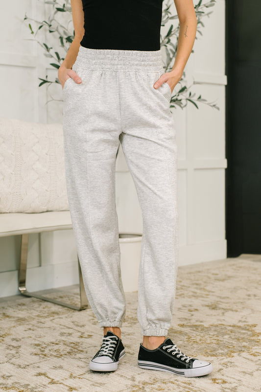 Jogger Bottoms in Heather Grey by Zenana