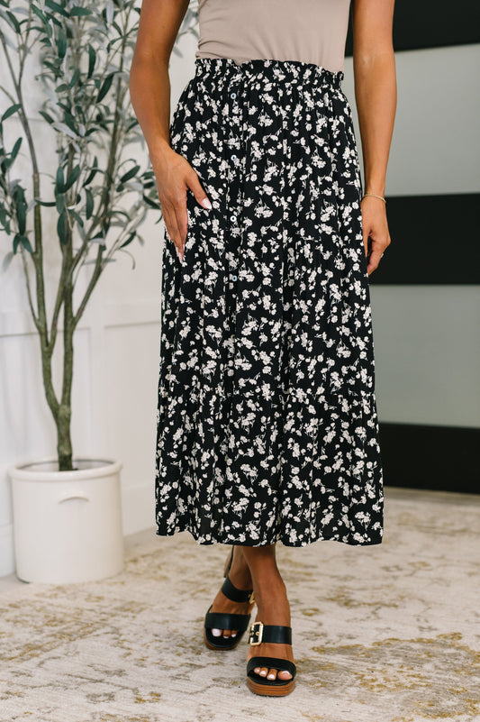 Black floral skirt by Polagram