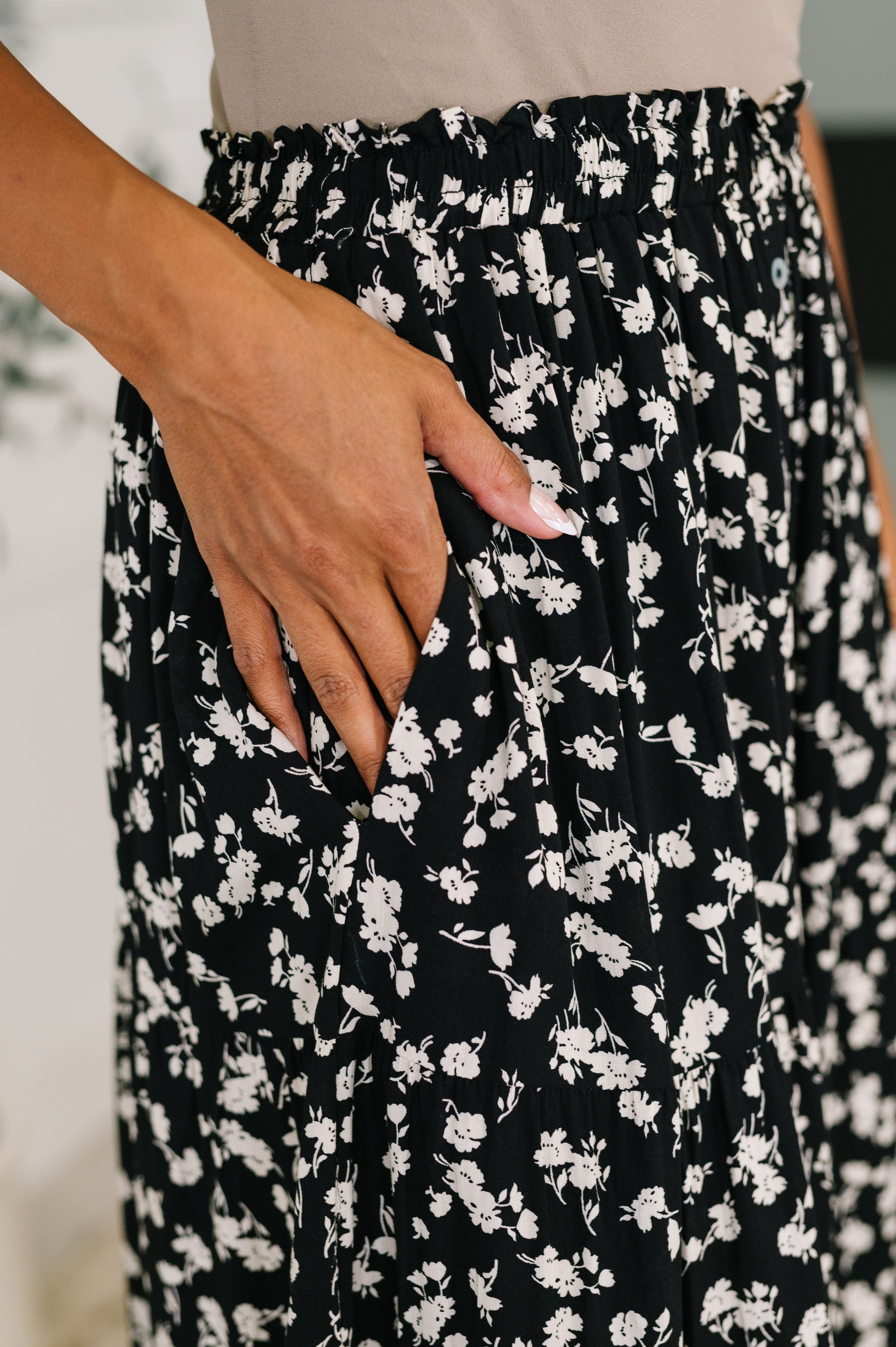 Black floral skirt by Polagram
