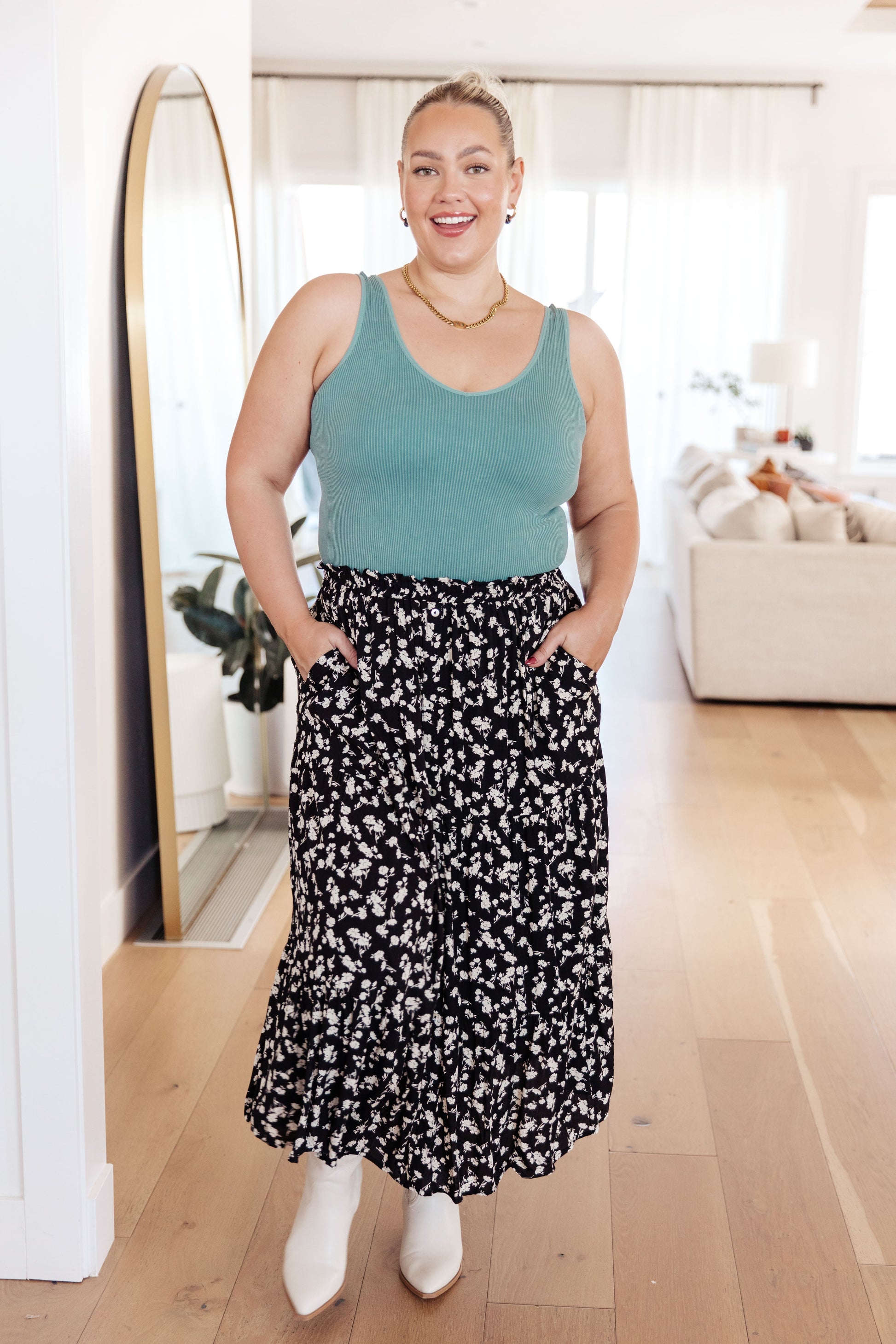 Black floral skirt by Polagram