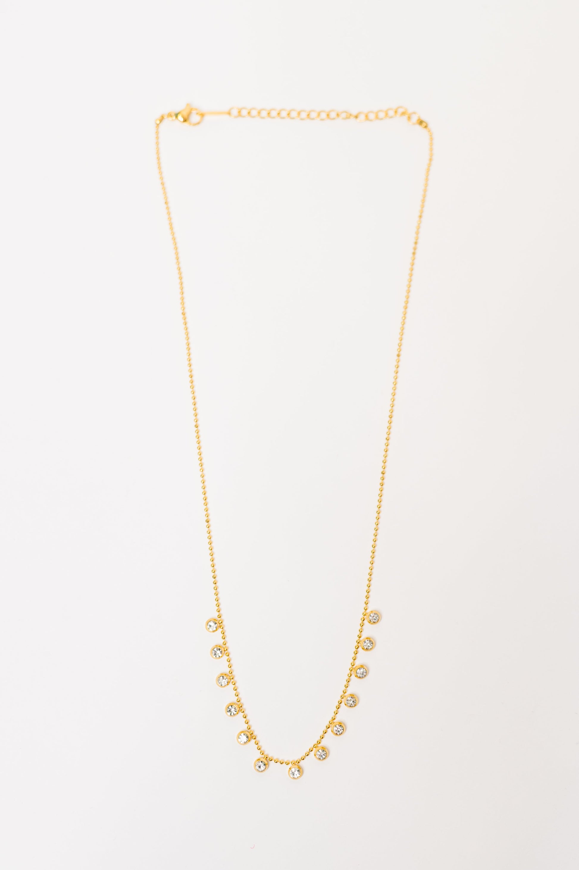 Gold plated clear Zircon stone chain