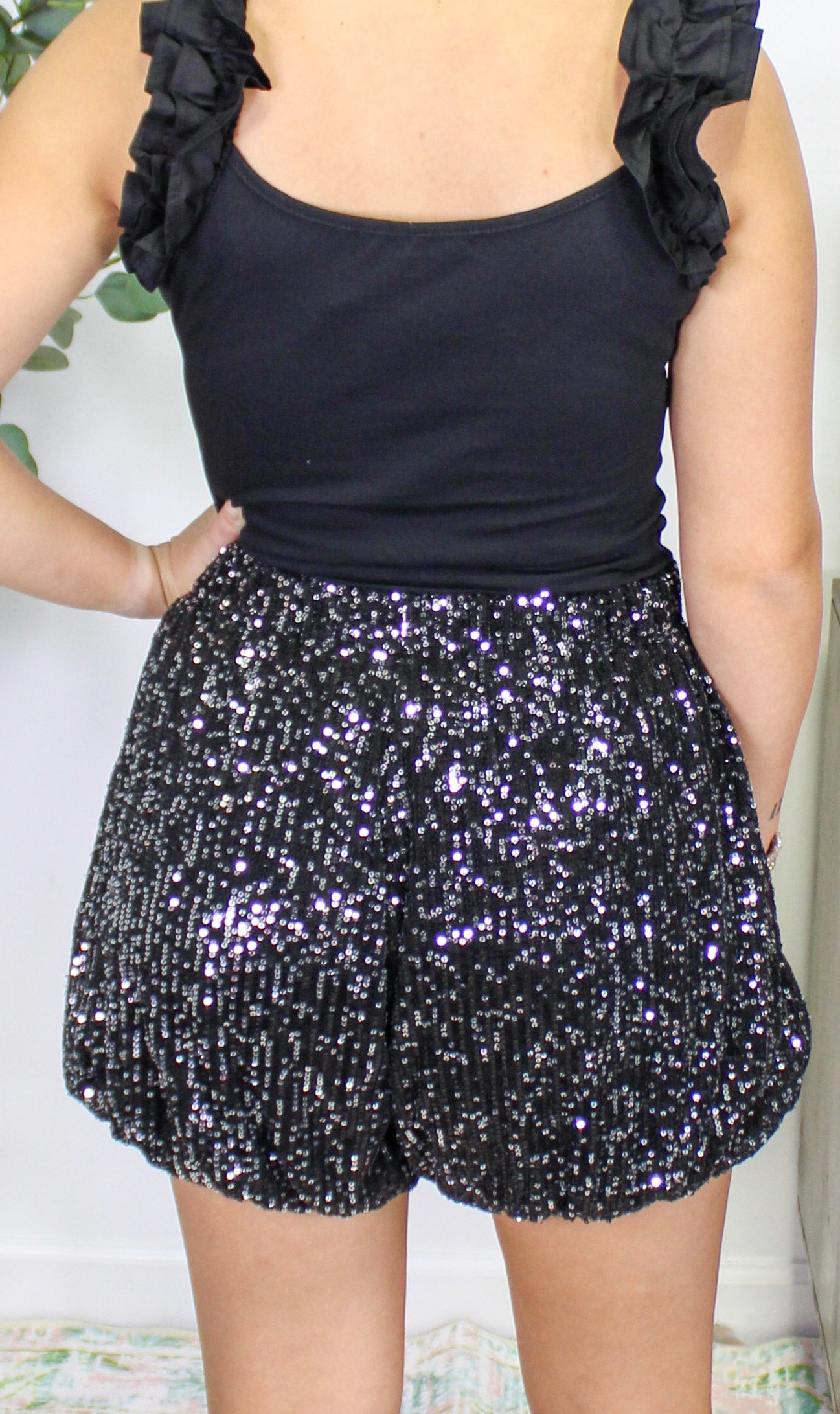 Black Sparkle Shorts LT