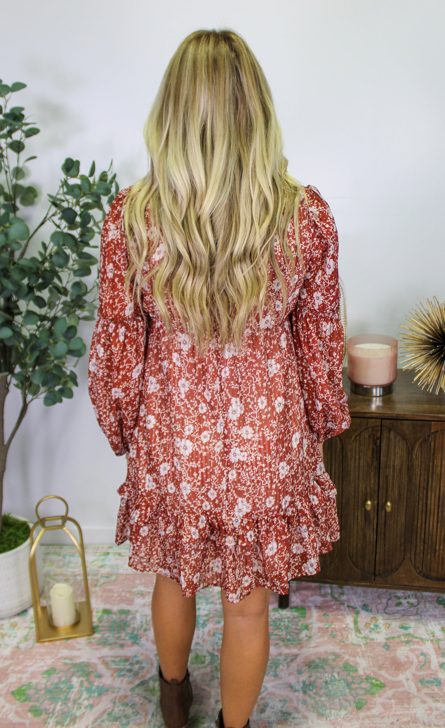 Brown Floral Dress RTS