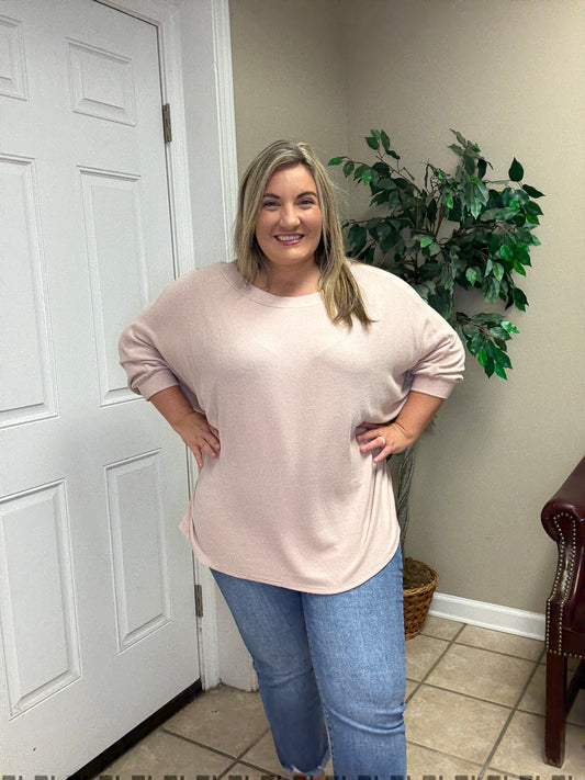 Poncho Top in Blush by Dear Scarlett