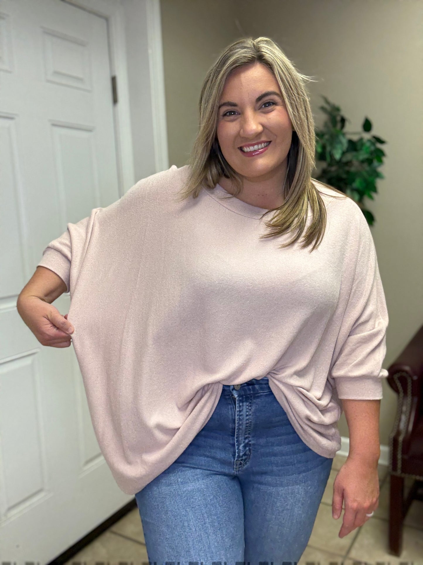 Poncho Top in Blush by Dear Scarlett