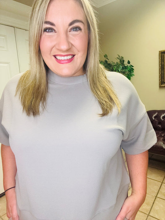 Ribbed Round Neck Top & Pants Set by Zenana