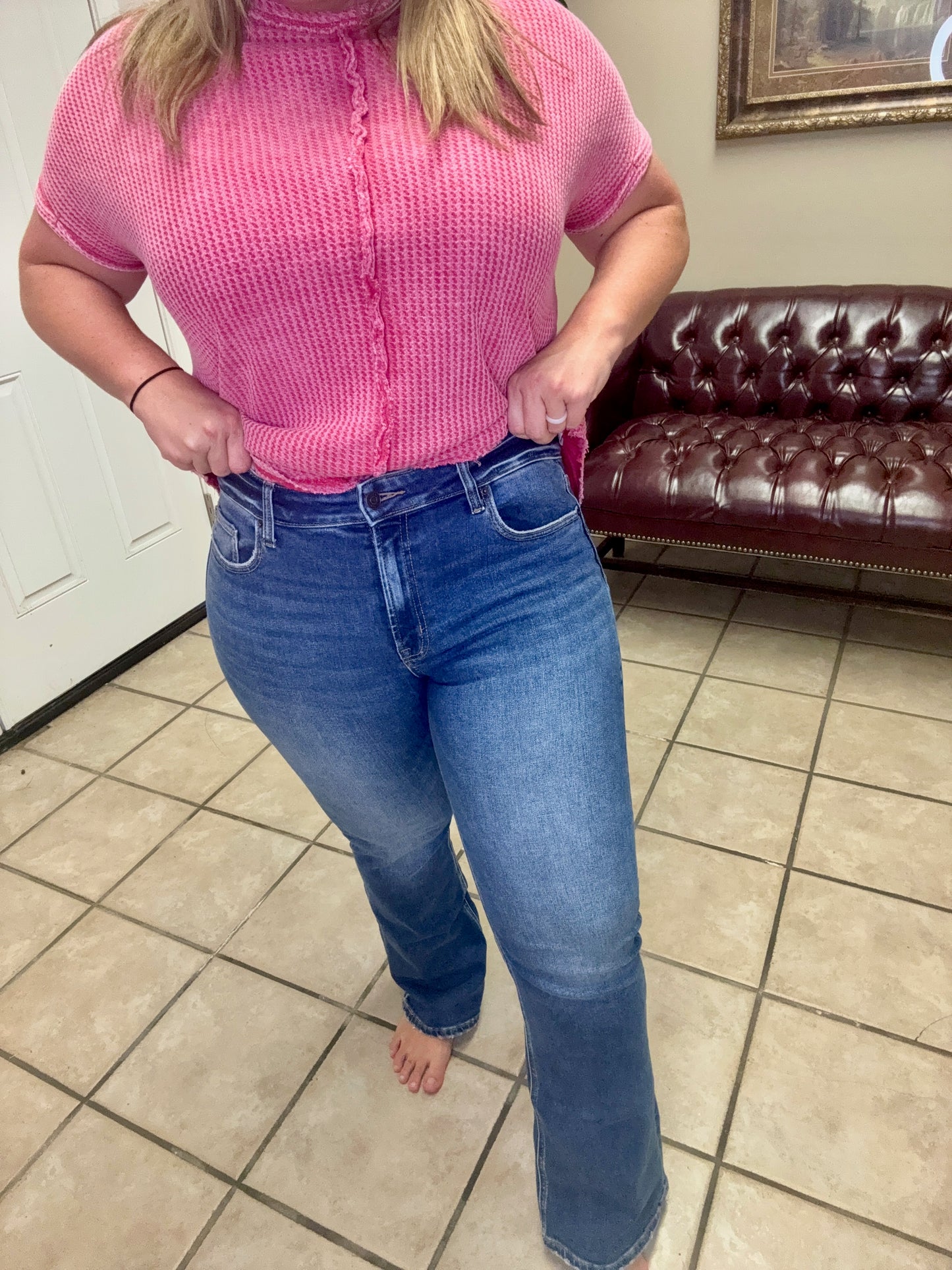 Dark Wash Bootcut Denim Jeans by Zenana