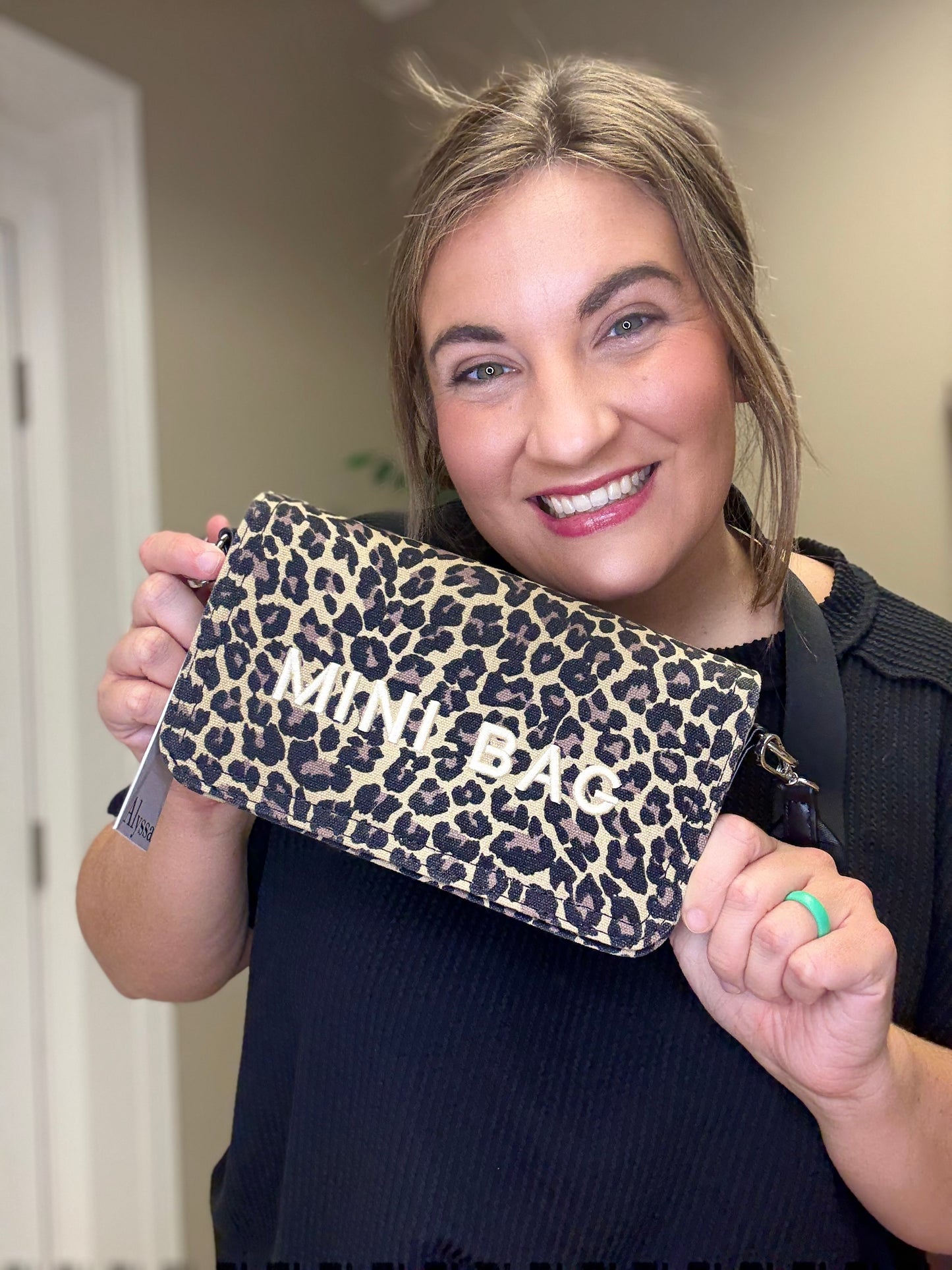 Compact Crossbody Bag in Leopard