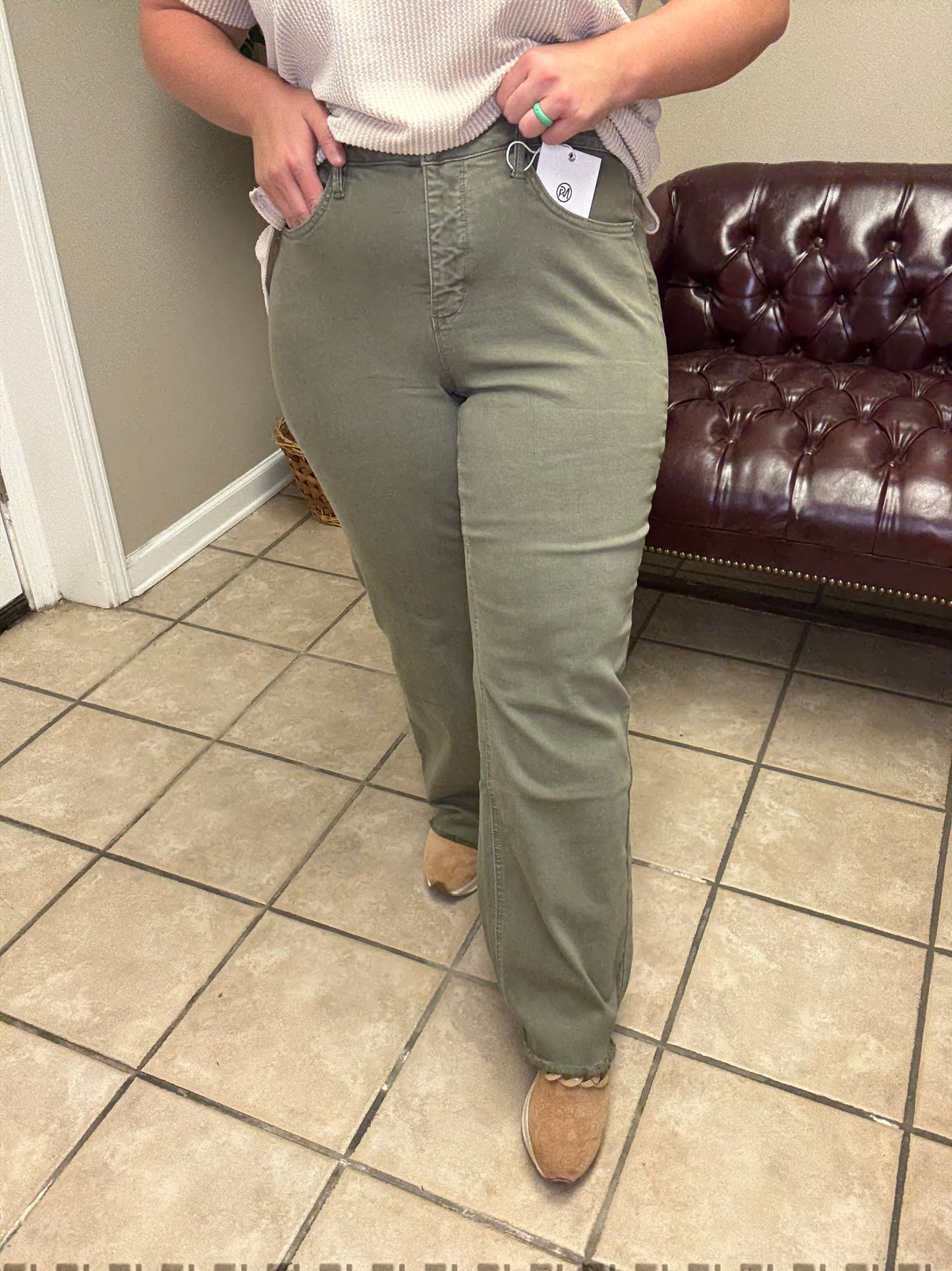 Chloe High Rise Frayed Wide Leg Pants