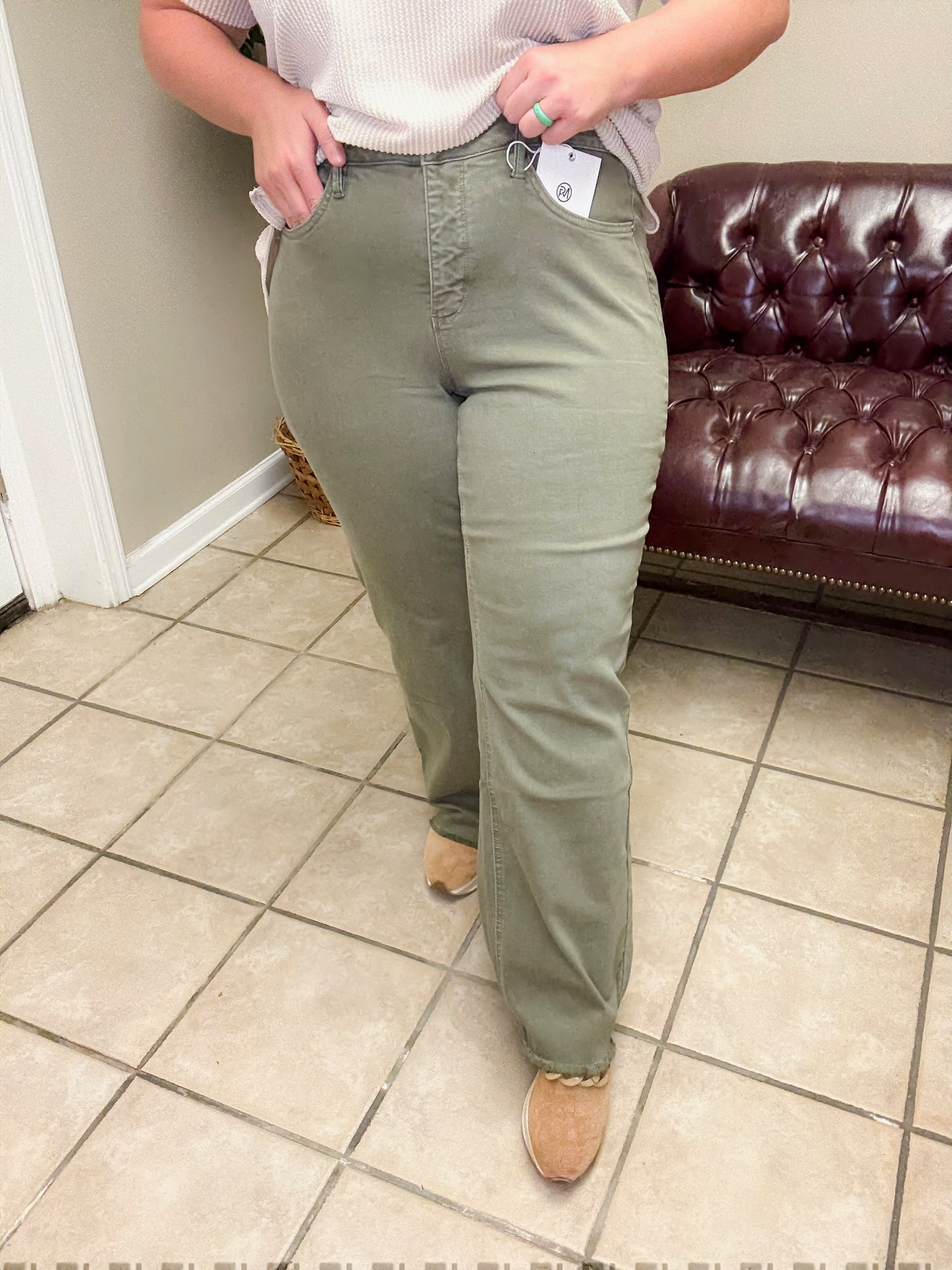 Chloe High Rise Frayed Wide Leg Pants