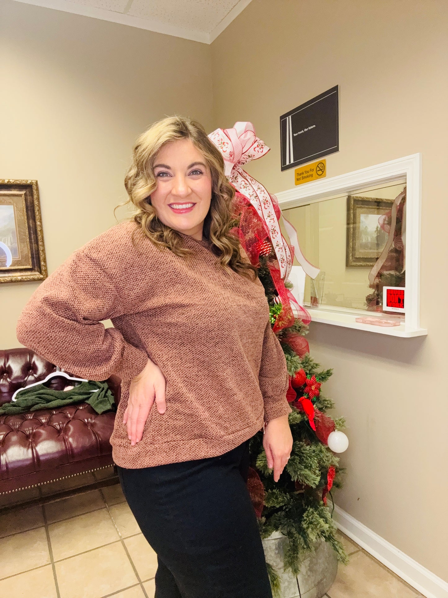 Round Neck Drop Shoulder Long sleeve Oversized Top