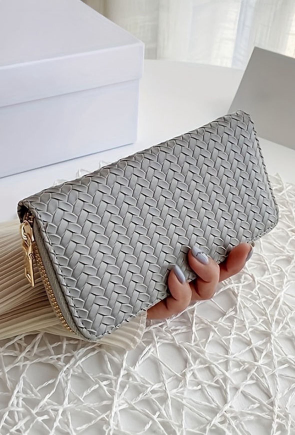 Grey Woven Wallet RTS