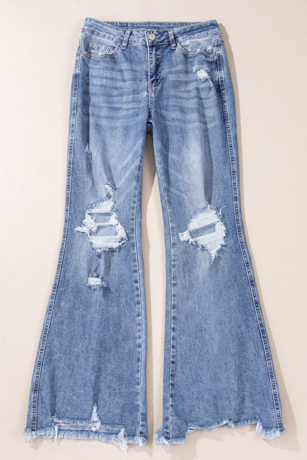 Distressed Flare Jeans February.