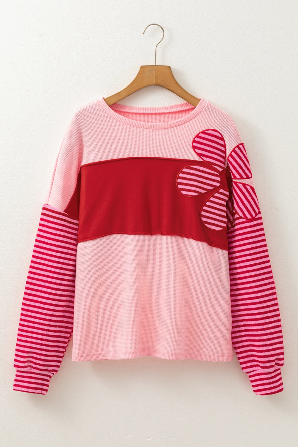 Pink Flower Patchwork Top