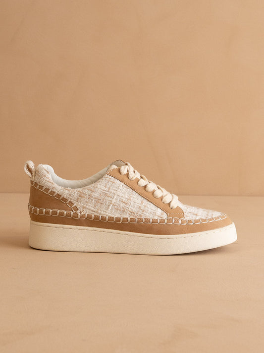 Camel Tweed Wrapped Low Tops *FINAL SALE*