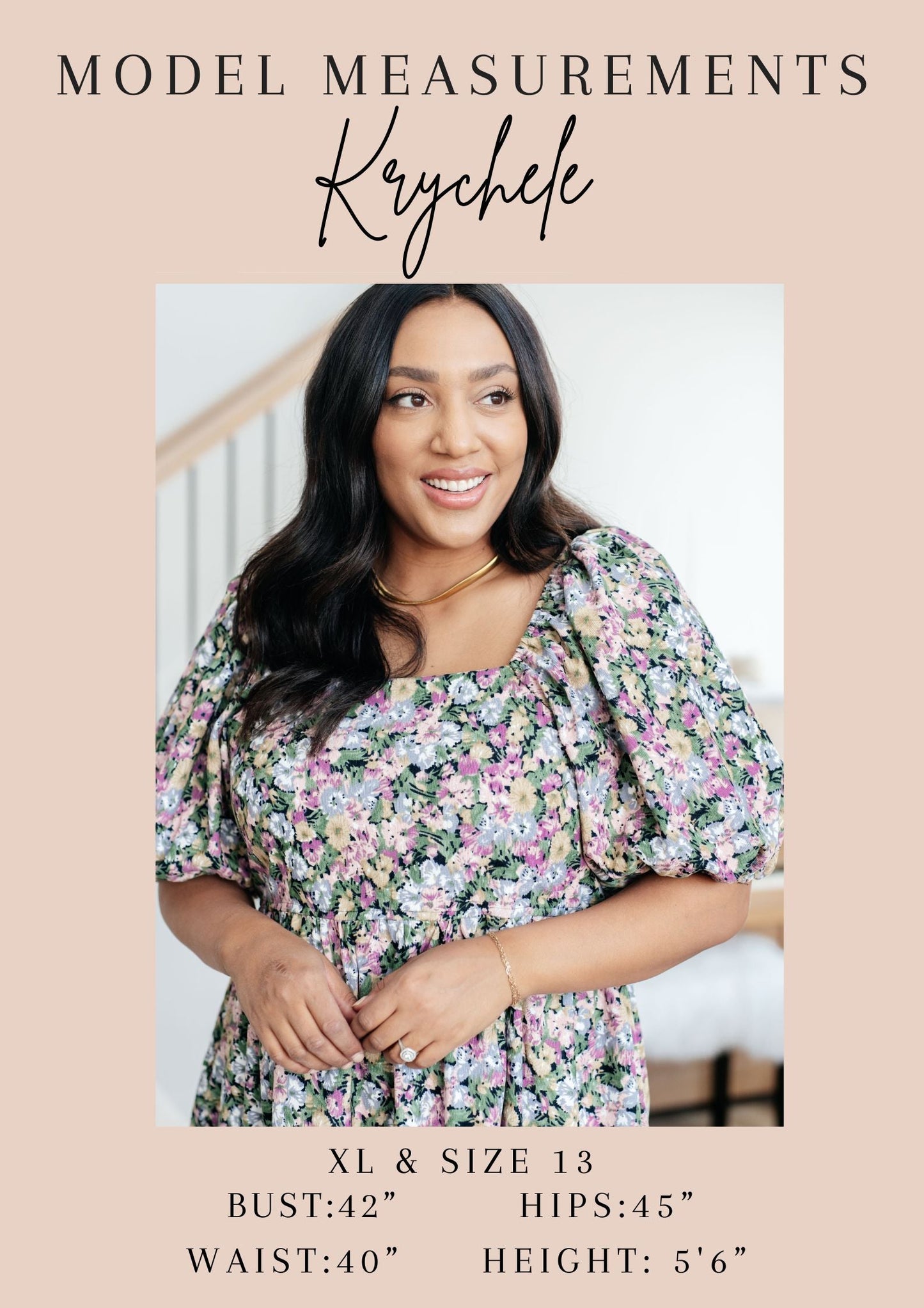 A model wearing a Naples Floral Ruched Swimsuit with a ruffle V-neckline and lace-up back