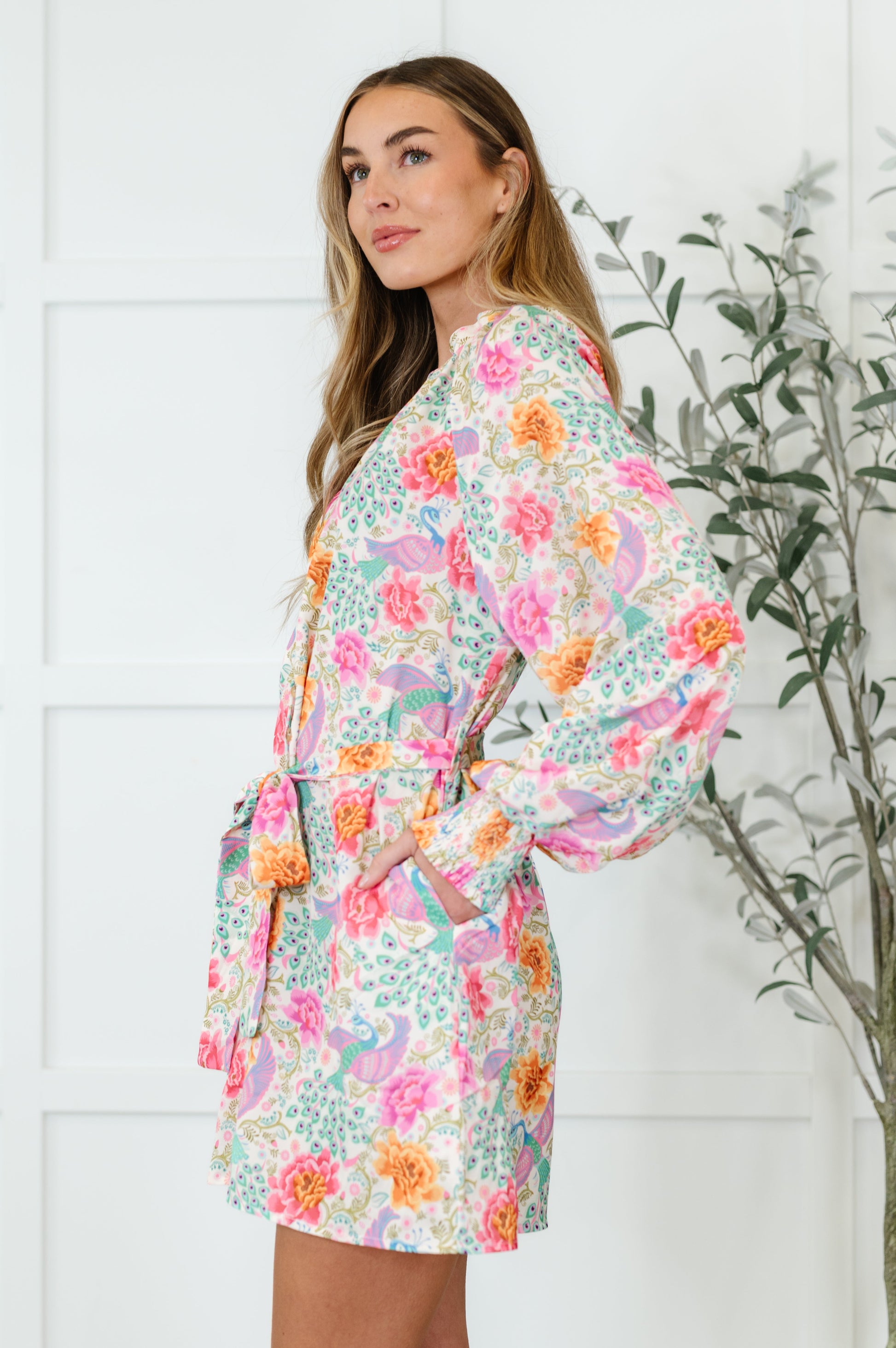 Poplin Woven, floral dress
Banded Round Neckline
Full Front Button Closure
Gathered Shoulder
Raglan Balloon Sleeve
Smocked Elastic Sleeve Cuff
Functional Belt Loops
Functional Waist Tie
100% Polyester
True to Size