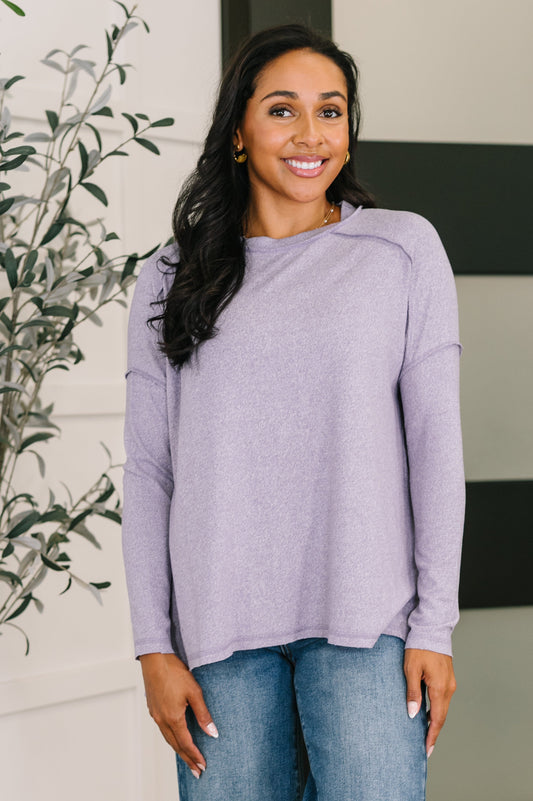 Long sleeve Brushed French Terry top by Zenana in Lavender
High Stretch
Banded, Round Neckline
Drop Shoulder
Stepped Hem
Exposed Seam
95% Polyester, 5% Spandex
True to Size