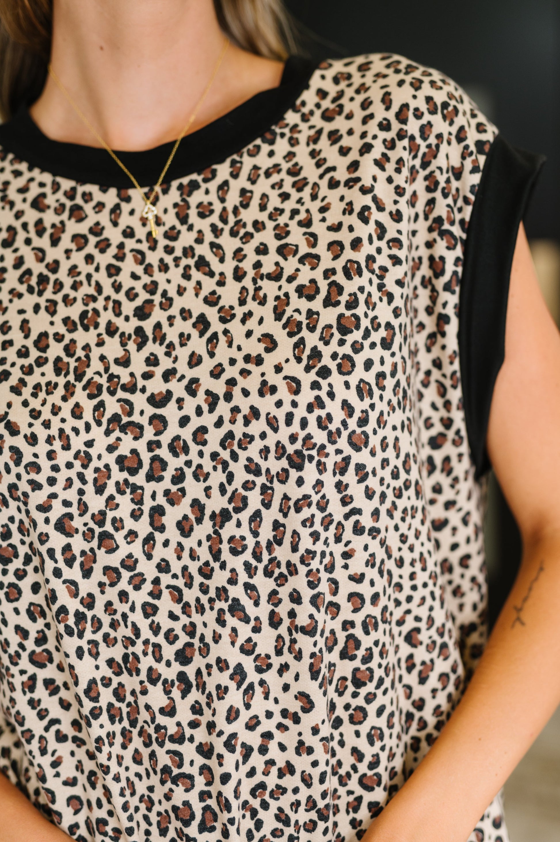 leopard print short sleeve top by Haptics