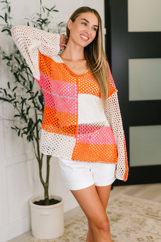 Orange, long sleeve Colorblock layering top by Very J
Lightweight Net
Some Stretch
V-Neckline
Drop Shoulder
Exposed Seam Details
Relaxed Fit
65% Acrylic, 30% Nylon, 5% Polyester
True to Size