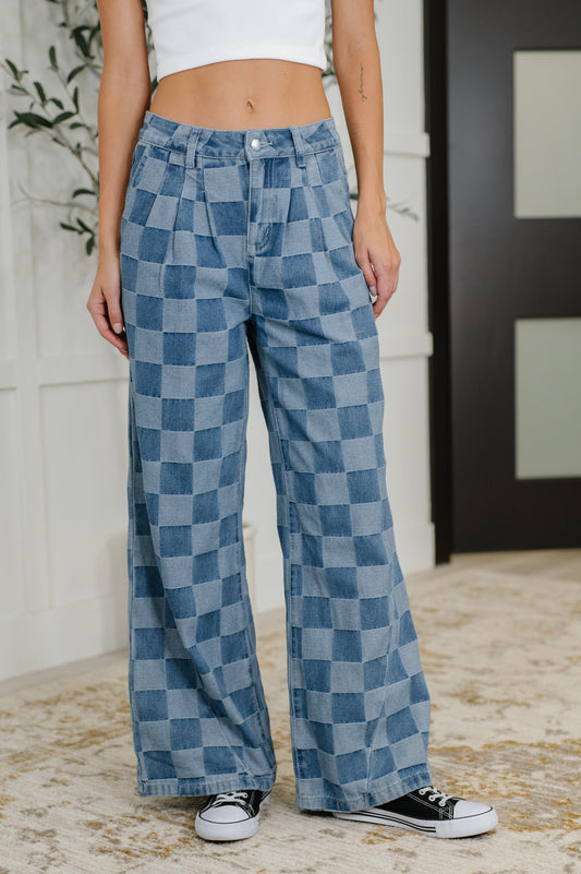 Blue checkered pants 