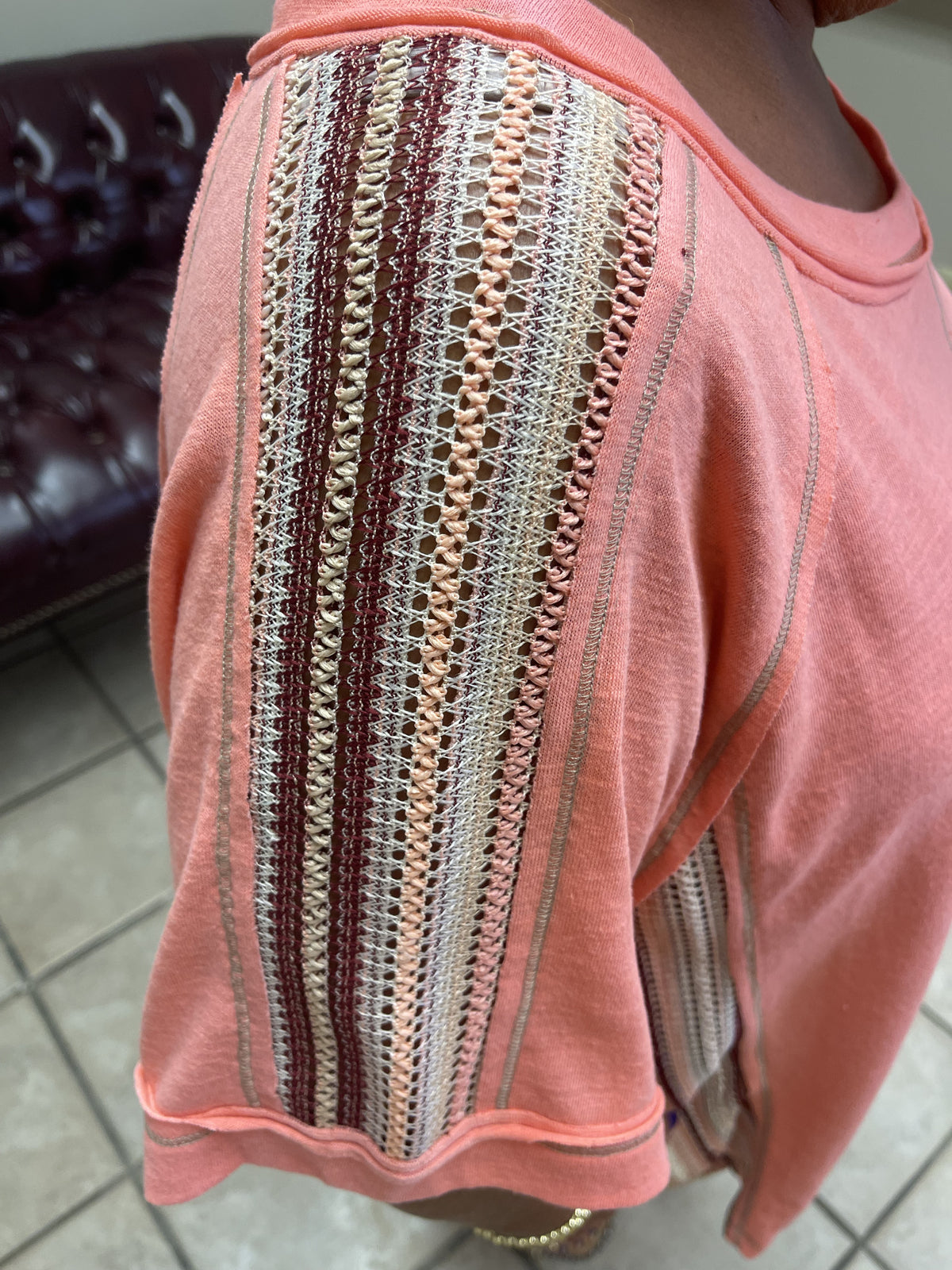 Plus Top in Coral