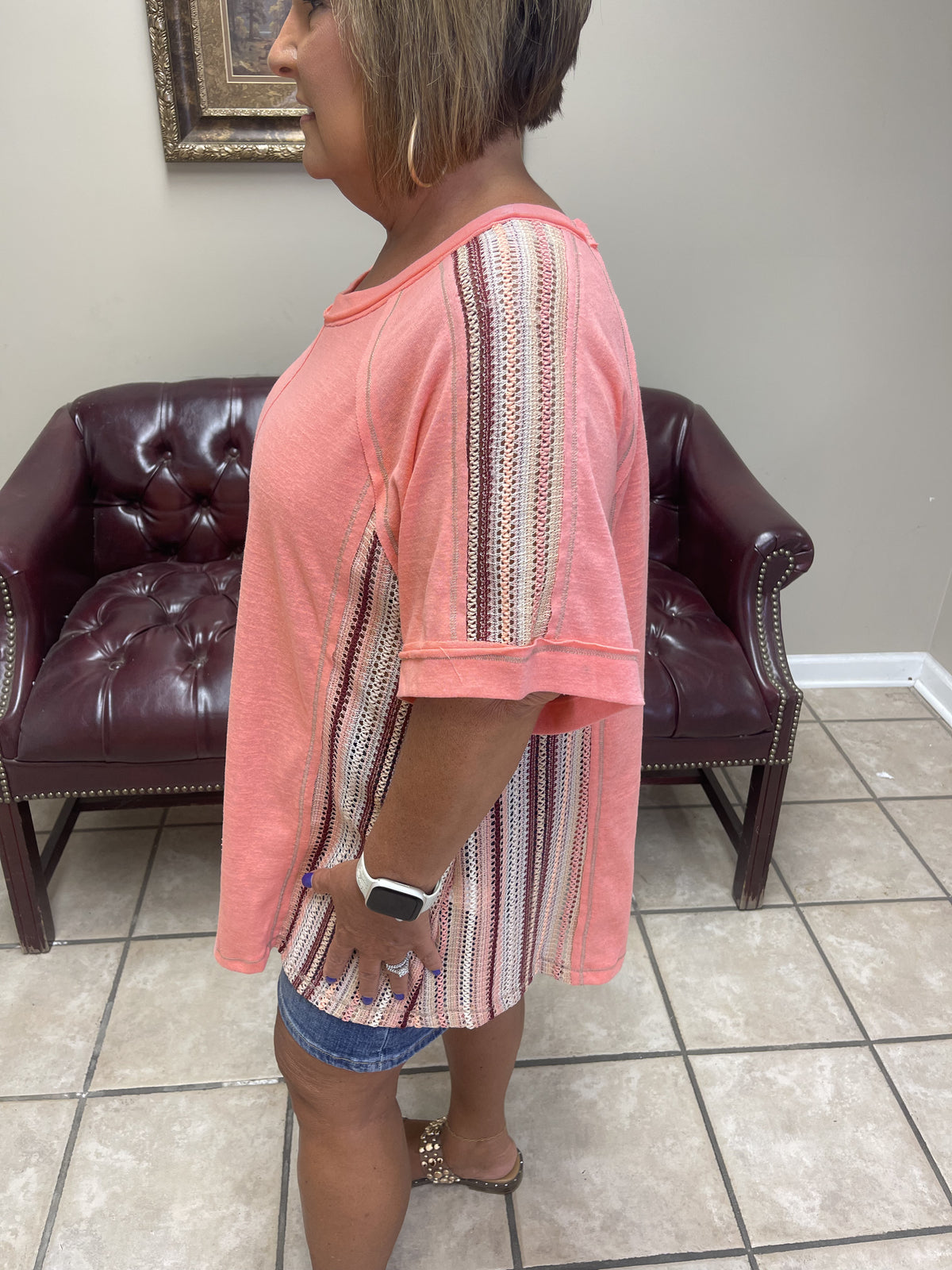 Plus Top in Coral