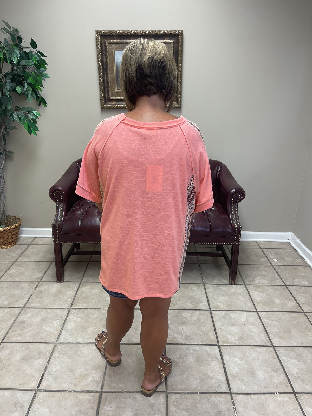 Plus Top in Coral