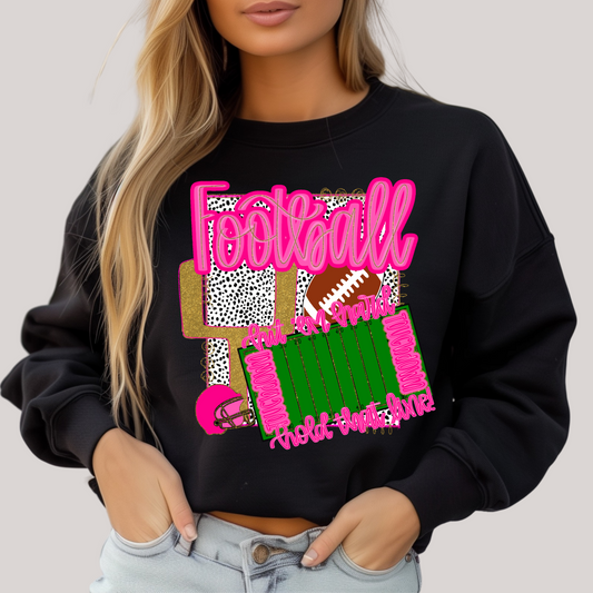 Black sweatshirt with colorful 'Football' design 