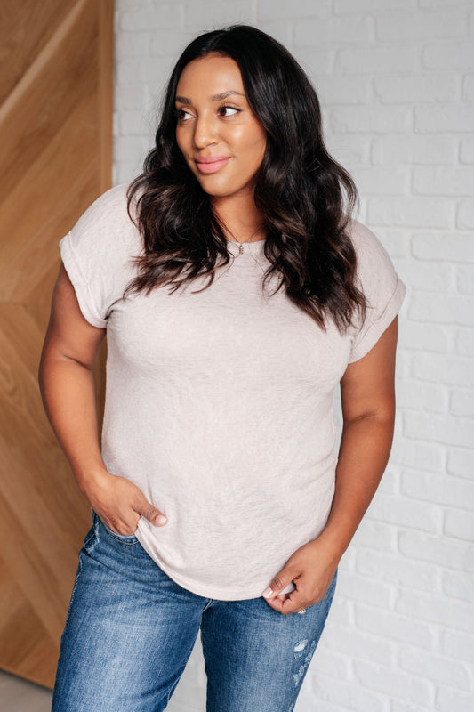 Taupe, Burnout jersey knit, dolman sleeve top