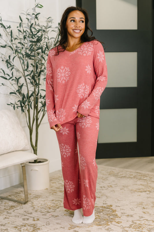 Snowflake Sniffles Pajama Set in Red by Haptics