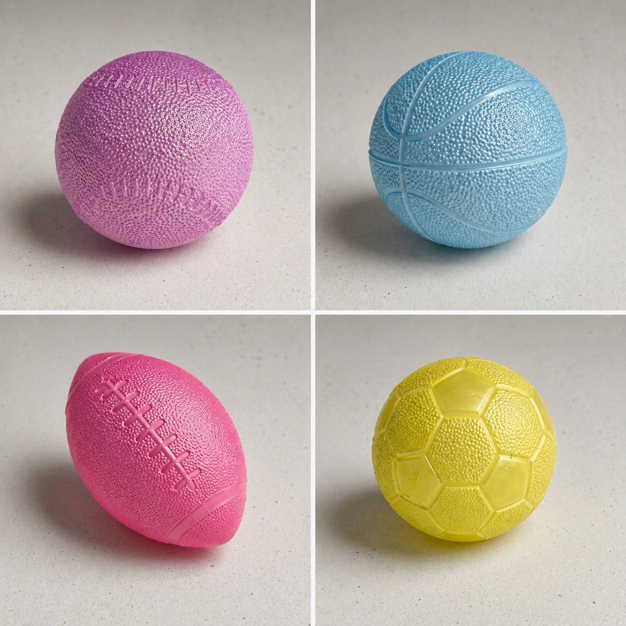 Colorful sports squishy toys including baseball, basketball, football and soccer ball slow-rise stress balls